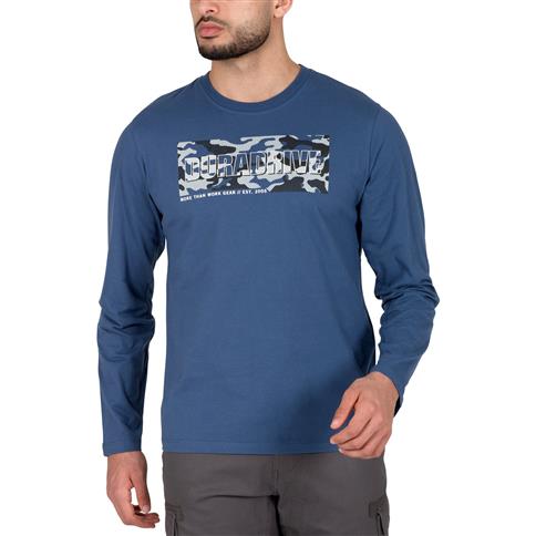 Duradrive Compass Camo Print Long Sleeve Crew Neck T-shirt