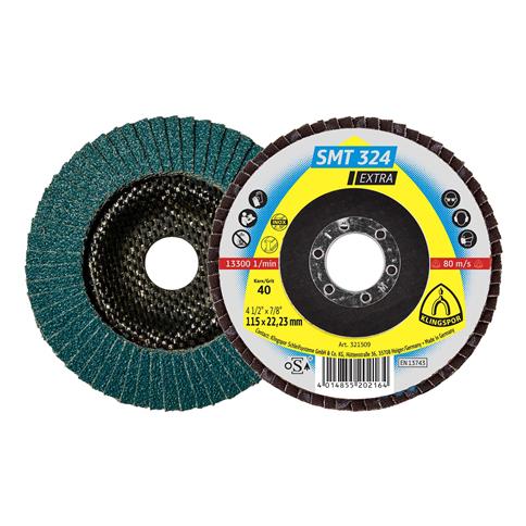 KLINGSPOR 321509 SMT 324 CONVEX FLAP DISC 4-1/2"X7/8" X 40G