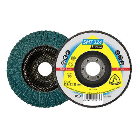 KLINGSPOR 321514 SMT 324 CONVEX FLAP DISC 5" X 7/8" X 80G