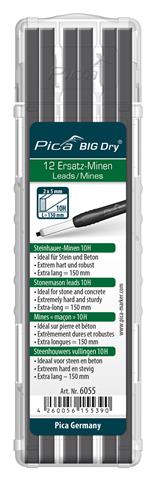 PICA Big Dry Stonemason Leads 10H Refill (Graphite, 12-Piece)