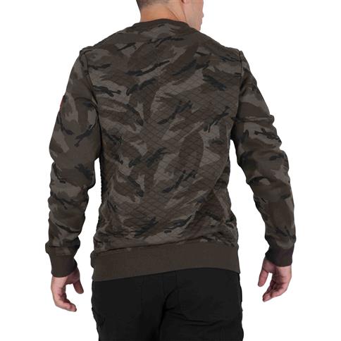 DuraDrive Red Label Men's WEEKEND Camouflage Inside Brushed Quilted Thermal Crew Neck Long Sleeves Sweatshirt