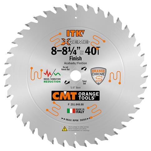 CMT 251.040.08 ITK WOOD SAW BLADE 8-1/4" X 40T
