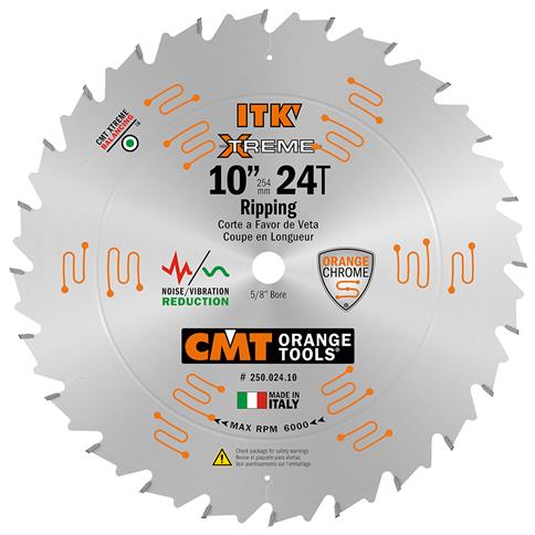 CMT 250.024.10 ITK WOOD SAW BLADE 10" X 24T