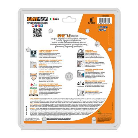 CMT 253.060.08 ITK WOOD SAW BLADE 8-1/2" X 60T