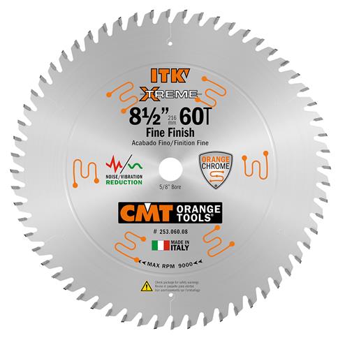 CMT 253.060.08 ITK WOOD SAW BLADE 8-1/2" X 60T