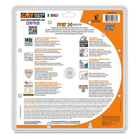 CMT 251.045.12 ITK WOOD SAW BLADE 12" X 48T
