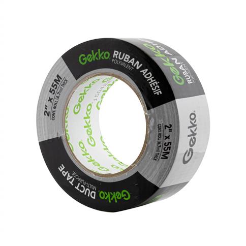 GEKKO 2 in. x 55m Silver Grey Duct Tape