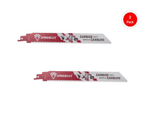 SABERCUT Red Label 9-inch Carbide Thick Metal Reciprocating Saw Blade 2-pack