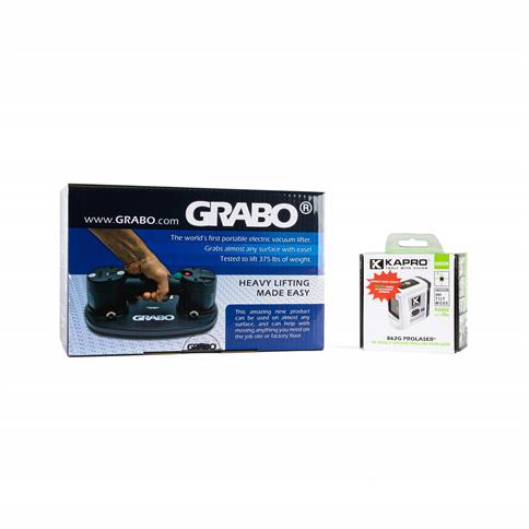 GRABO NEMO ANALOG LIFTER & KAPRO 862G GREEN PRO CROSS LINE LASER 2PC KIT