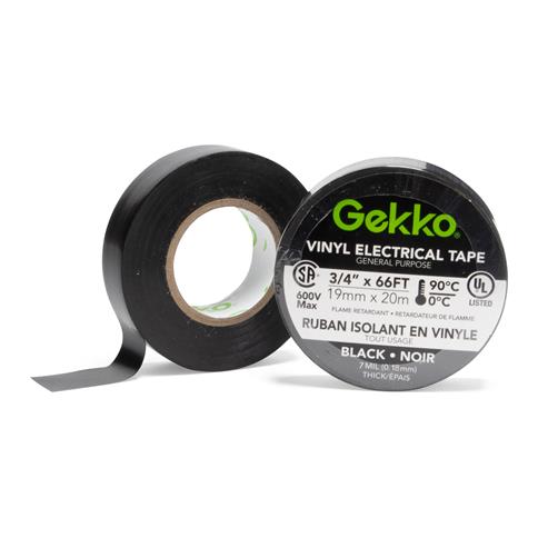 Gekko 3/4 in. x 66 feet Black Electrical Tape