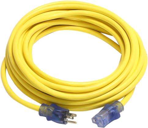 Century D11712025YL Extension Cord 12/3 SJTW 25' Single Tap