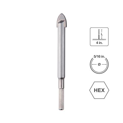 Sabercut Carbide-Tipped Hard Stone & Tile Drill Bit 5/16" X 4"