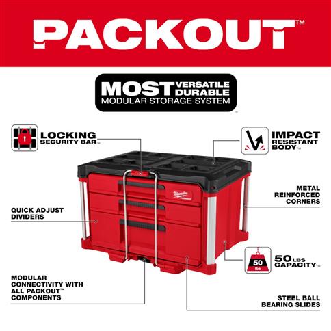 MILWAUKEE 48-22-8447 PACKOUT Multi-Depth Tool Box