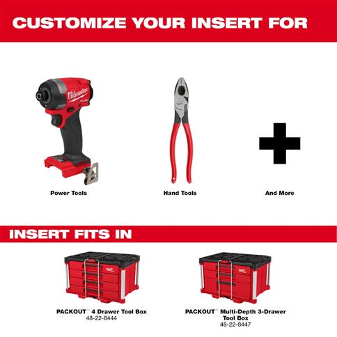 MILWAUKEE 48-22-8453 Customizable Foam PACKOUT Drawers