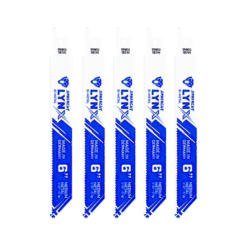 SABERCUT Lynx Bim Medium Metal Recip Blade 6" X 18TPI 5pk