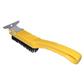 Bennett PLSWIRE444 4 in. Yellow Plastic Handle Wire Brush with Flat Scraper Tip