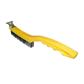 Bennett PLSWIRE777 7 in. Yellow Plastic Handle Wire Brush with Flat Scraper Tip