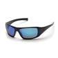 Pyramex Goliath Black Frame Safety Glasses with Ice Blue Mirror Lens