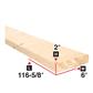 2 in. x 6 in. x 116-5/8 in. Spruce Lumber