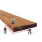 2 in. x 12 in. x 12 ft. Brown Pressure Treated Lumber
