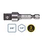 VEGA 150ADB38 2 in. x 3/8 in. Hex Shank Ball Lock Gunmetal Grey Male Socket Adapter and Extension (5-Pack)