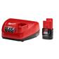 Milwaukee 48-59-2420 12-Volt 2.0-Ah M12 REDLITHIUM Compact Lithium-Ion Battery and Charger Starter Kit (2-Pieces)