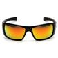 Pyramex Black Frame Safety Glasses with Ice Orange Mirror Lens