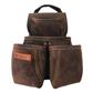 BOSSA 4-Pocket Dark Brown Split Leather Suede Heavy Duty Component Nail and Tool Pouch
