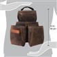 BOSSA 4-Pocket Dark Brown Split Leather Suede Heavy Duty Component Nail and Tool Pouch