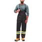 DuraDrive Men's Black Hi-Vis Reflective Tape Polyester Outshell Rain Overall