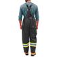 DuraDrive Men's Black Hi-Vis Reflective Tape Polyester Outshell Rain Overall