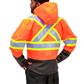 DuraDrive Men's Orange Hi-Vis Reflective Tape Rain Jacket