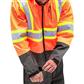 DuraDrive Men's Orange Hi-Vis Reflective Tape Rain Jacket