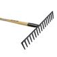 DuraDrive 55 in. 16-Tine Pine Wood Handle Forged Steel Head Stone Rake