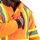 DuraDrive Men's Orange Basic 6-in-1 Hi-Vis Insulated Safety Traffic Winter Jacket