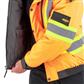 DuraDrive Men's Orange Basic 6-in-1 Hi-Vis Insulated Safety Traffic Winter Jacket