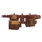 BOSSA 23-Pocket Dark Brown Full Grain Leather Electricians Combo Tool Apron Pouch with Belt and Suspender Loops