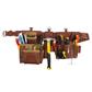 BOSSA 23-Pocket Dark Brown Full Grain Leather Electricians Combo Tool Apron Pouch with Belt and Suspender Loops