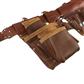 BOSSA 23-Pocket Dark Brown Full Grain Leather Electricians Combo Tool Apron Pouch with Belt and Suspender Loops