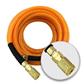 DuraDrive FO1475F 1/4 in. x 75 ft. Orange Hybrid Polyurethane Air Hose with Swivel Fitting