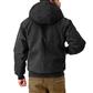 DuraDrive Men's Black Insulated Canvas Hooded Work Jacket