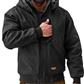 DuraDrive Men's Black Insulated Canvas Hooded Work Jacket