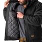 DuraDrive Men's Black Insulated Canvas Hooded Work Jacket