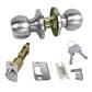 Canaropa V3151BM-15M Satin Nickel Locking Entrance Door Knob Kit Keyed Different Tubular (13-Pieces)