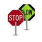 Stop and Slow Paddle Traffic Sign