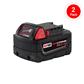 Milwaukee 48-11-1852 18-Volt 5.0 Ah XC M18 REDLITHIUM Extended Capacity Lithium-Ion Battery (2-Pack)