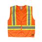 DuraDrive Men's Orange Hi-Vis Class 2 Level 2 Knitted Mesh Zipper Safety Vest