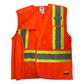 DuraDrive Men's Orange Hi-Vis Class 2 Level 2 Corn Mesh Tear-Away Safety Vest with Pockets