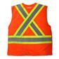 DuraDrive Men's Orange Hi-Vis Class 2 Level 2 Corn Mesh Tear-Away Safety Vest with Pockets