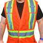 DuraDrive Men's Orange Hi-Vis Class 2 Level 2 Corn Mesh Tear-Away Safety Vest with Pockets